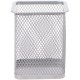 Suport Birou Patrat ECADA, 8x8x10 cm, Plasa Metalica, Argintiu, Suport pentru Pixuri, Suport pentru Pensule, Suport pentru Creioane, Suport pentru Markere, Suport Pixuri Birou, Organizator Pixuri, Suport Instrumente de Scris Birou