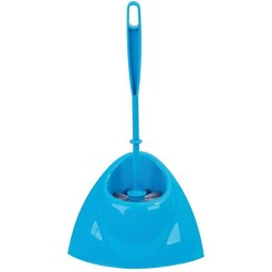 Set Toaleta cu Perie si Suport din Plastic OTI pentru Colt, Culoare Bleu, Seturi de Toaleta, Perii pentru Toaleta, Set Perii WC, Set pentru Curatenie Baie, Accesorii pentru Toaleta, Perie pentru Vasul de Toaleta