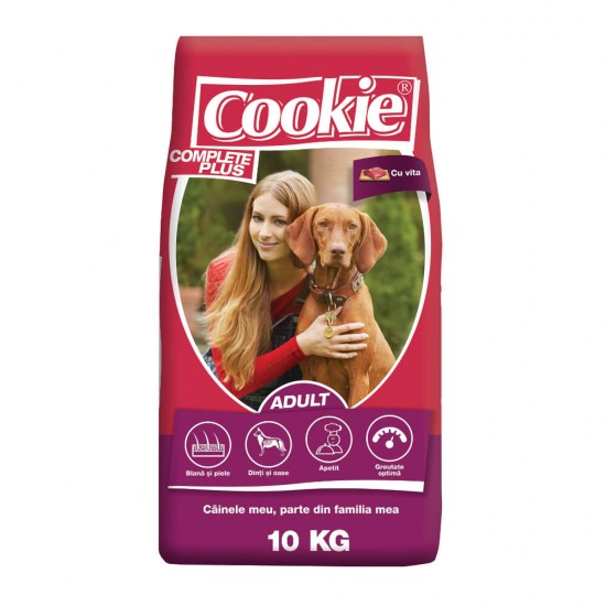 Mancare Caini Cookie 10 Kg, Everyday Complete Plus cu Vita, Mancare Caini Cookie, Mancare pentru Caini Complete Plus, Hrana Caine, Hrana Caini, Hana pentru Caini, Hrana pentru Caine, Hrana Uscata pentru Caine