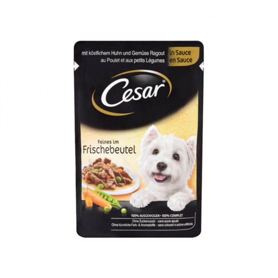 Hrana Umeda pentru Caini Cesar cu Pui si Legume, 100g, Hrana, Hrana pentru Caini, Hrana Umeda pentru Caini, Hrana pentru Caini Cesar, Hrana Caini Cesar, Mancare pentru Caini, Mancare Umeda pentru Caini, Hrana Umeda cu Carne