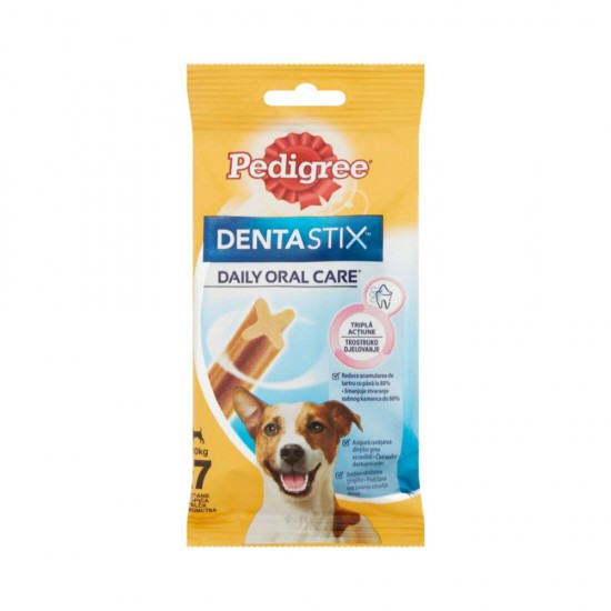 Sticks pentru Caini de Talie Mica, Pedigree, DentaStix Daily Oral Care, 110 g, 7 Buc, Sticksuri pentru Caini, Pedigree pentru Caini Mici, DentaStix Oral Care Pedigree, Recompense DentaStix