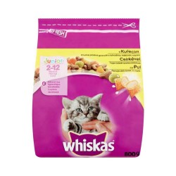 Hrana Uscata cu Pui pentru Pisici WHISKAS Junior, 800 g, Granule pentru Pisici Junior, Bobite pentru Pisici Junior, Hrana Puii de Pisici, Whiskas Crochete, Mancare Pisici Junior, Whiskas Junior Pisici,  Whiskas Hrana Uscata pentru Pisici Gestante