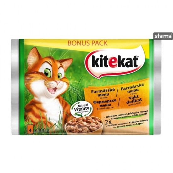 Bax 4 Plicuri Hrana Umeda pentru Pisici Meniuri Alese Kitekat, 4x100g, Hrana Pisici, Hrana pentru Pisici, Hrana Umeda Pisici, Hrana Animale, Hrana Pisici Kitekat, Hrana Umeda Kitekat, Hrana Umeda pentru Pisici Kitekat