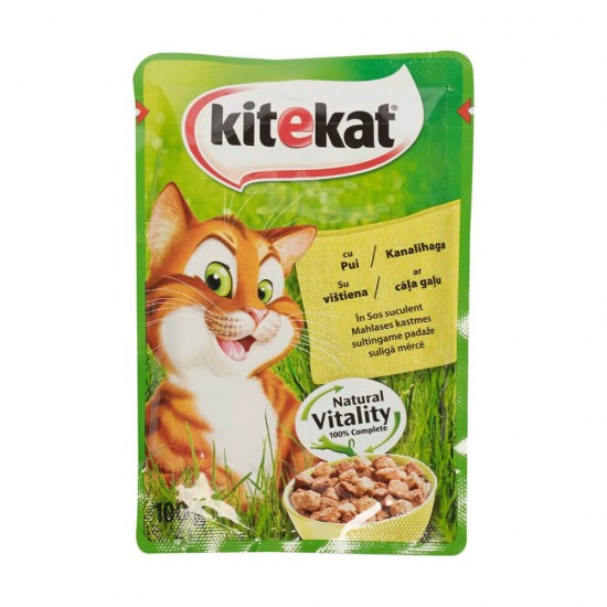 Hrana Umeda pentru Pisici cu Pui Kitekat, 100g, Hrana Pisici, Hrana pentru Pisici, Hrana Umeda Pisici, Hrana Animale, Hrana Pisici Kitekat, Hrana Umeda Kitekat, Hrana Umeda pentru Pisici Kitekat