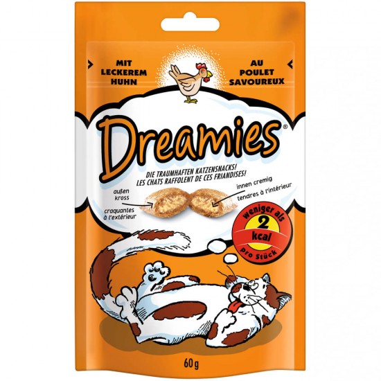 Recompense pentru Pisici cu Pui Dreamies, 60g, Recompense Dreamies, Recompense Pisici, Recompense pentru Pisici, Hrana Pisici, Mancare Pisici, Pernute Delcioase pentru Pisici, Hrana Delicioasa pentru Pisici