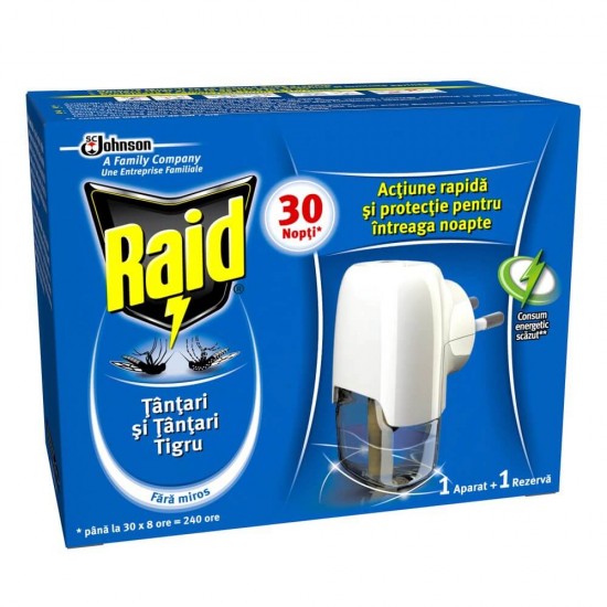 Aparat Electric Raid Impotriva Tantarilor cu Lichid, 21 ml, Set Aparat Electric si Rezerva, Aparat Impotriva Tantarilor cu Rezerva Lichida, Aparate Raid Impotriva Tantarilor, Solutii Raid Impotriva Tantarilor, Insecticid Raid, Insecticide Raid