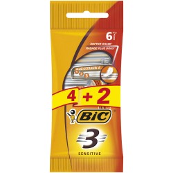 Set 6 Aparate de Ras BIC Sensitive cu 3 Lame, Lame de Barbierit, Lame pentru Ras, BIC pentru Barbierit, BIC pentru Ras, Aparat pentru Ras, Aparat pentru Barbierit