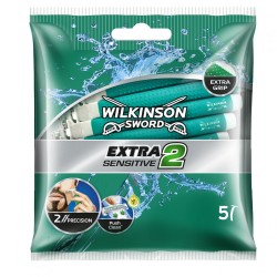 Set 5 Aparate de Ras Wilkinson Extra 2 Sensitive, cu 2 Lame, Lame de Barbierit, Lame pentru Ras, Aparat pentru Ras, Aparat pentru Barbierit, Aparat Wilkinson pentru Ras, Bicuri pentru Barbierit, Biguri de Ras pentru Femei, Biguri pentru Femei