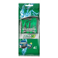 Set 4 Aparate de Ras Wilkinson Extra 3 Sensitive, cu 3 Lame, Lame de Barbierit, Lame pentru Ras, Aparat pentru Ras, Aparat pentru Barbierit, Aparat Wilkinson pentru Ras, Bicuri pentru Barbierit, Biguri de Ras pentru Femei, Biguri pentru Femei