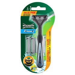 Aparat de Ras Wilkinson Xtreme 3, cu 3 Lame, 5 Rezerve, Lame de Barbierit, Lame pentru Ras, Aparat pentru Ras, Aparat pentru Barbierit, Aparat Wilkinson pentru Ras, Bicuri pentru Barbierit, Biguri de Ras pentru Femei, Biguri pentru Femei