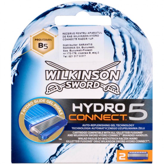 Set 2 Rezerve pentru Aparatul de Ras Hydro Connect 5 Wilkinson, Lame de Ras, Lame Wilkinson, Lame Ras Wilkinson, Lame Ras Clasice, Lame de Ras Clasice, Lame de Ras Barbati, Lame de Ras pentru Barbati