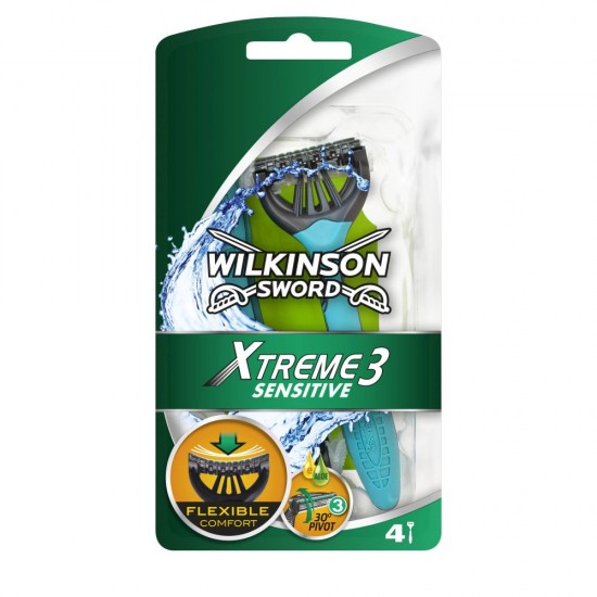 Aparat de Ras Wilkinson Xtreme 3 Sensitive, 4 Buc/Set, Wilkinson Xtreme 3 Barbati, Aparat de Ras pentru Barbati, Barbati Xtreme 3 Sensitive, Aparat de Ras 4 Bucati
