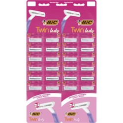 Set 24 Aparate de Ras BIC Twin Lady cu 2 Lame, Lame Inoxidabile, Lame pentru Ras, Lame de Ras pentru Femei, Set Lame de Ras, Lame de Epilat Femei, Aparate de Ras pentru Femei cu 2 Lame, Aparate de Epilat pentru Femei cu Lame Duble