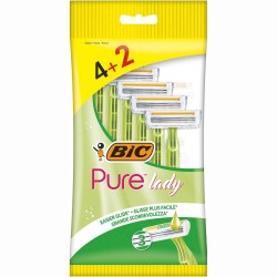Set 6 Aparate de Ras BIC Pure cu 3 Lame, Lame Inoxidabile, Lame pentru Ras, Lame de Ras pentru Femei, Set Lame de Ras, Lame de Epilat Femei, Aparate de Ras pentru Femei cu 3 Lame, Aparate de Epilat pentru Femei cu Lame Triple