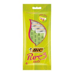 Set 4 Aparate de Ras BIC Pure cu 3 Lame, Lame Inoxidabile, Lame pentru Ras, Lame de Ras pentru Femei, Set Lame de Ras, Lame de Epilat Femei, Aparate de Ras pentru Femei cu 3 Lame, Aparate de Epilat pentru Femei cu Lame Triple