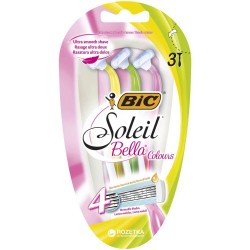 Set 3 Aparate de Ras BIC Soleil Bella Colours cu 4 Lame, Lame Inoxidabile, Lame pentru Ras, Lame de Ras pentru Femei, Set Lame de Ras, Lame de Epilat Femei, Aparate de Ras pentru Femei cu 4 Lame, Aparate de Epilat pentru Femei cu 4 Lame