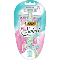 Set 3 Aparate de Ras BIC Miss Soleil Sensitive cu 3 Lame, Lame pentru Ras, Lame de Ras pentru Femei, Set Lame de Ras, Lame de Epilat Femei, Aparate de Ras pentru Femei cu 3 Lame, Aparate de Epilat pentru Femei cu Lame Triple