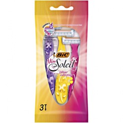 Set 3 Aparate de Ras BIC Miss Soleil cu 3 Lame, Lame Inoxidabile, Lame pentru Ras, Lame de Ras pentru Femei, Set Lame de Ras, Lame de Epilat Femei, Aparate de Ras pentru Femei cu 3 Lame, Aparate de Epilat pentru Femei cu Lame Triple