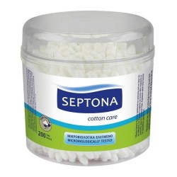 Betisoare Urechi Septona, 200 Buc/Set, Bumbac Natural, Culoare Alba, Betisoare pentru Urechi, Betisoare Igiena Urechi, Betisoare din Bumbac pentru Urechi, Betisoare Igienice