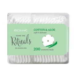 Betisoare de Urechi Home Spa Rituals CLEANIC, bumbac, 200 Buc/Set, Betisoare pentru Urechi, Betisoare Igiena, Betisoare Cosmetice, Betisoare igienice Cleanic Home Spa Rituals