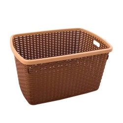 Cos Rufe Plastic, 28x24.5x43 cm, 20 L, Culoare Maro, Cos pentru Baie, Cosuri pentru Rufe din Plastic, Cos din Plastic pentru Rufe, Cosuri de Haine fara Capac, Cos pentru Rufe fara Capac, Cos din Plastic pentru Haine, Accesorii Baie