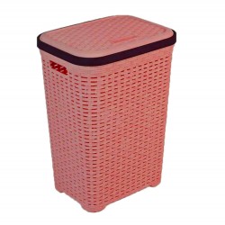 Cos de Rufe STERK, 46x36x51 cm, cu Capac, Rattan Rosu, Cosuri Rattan pentru Rufe, Cos din Rattan pentru Rufe cu Capac, Cos Mare pentru Rufe cu Capac, Cos din Rattan pentru Haine, Accesorii Baie, Cos Depozitare Haine cu Capac