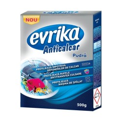 Pudra Anticalcar Evrika, 500 g, Detergenti Anticalcar Masina de Spalat, Solutii Anticalcar Masina de Spalat, Aditiv Impotriva Depunerilor de Calcar, Evrika Pudra pentru Calcar, Detergent Anticalcar pentru Masina de Spalat, Solutii Anticalcar pentru Rufe