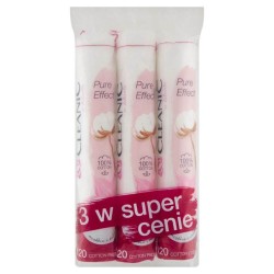 Dischete Demachiante Pure Effect CLEANIC Pachet 2+1, bumbac, 360 Buc/Set, Dischete Demachiante, Discuri Demachiante