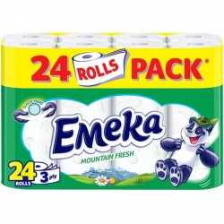 Hartie Igienica EMEKA Mountain Fresh, 3 Straturi, 24 Role/Bax, Hartie 3 Straturi, Hartie Igienica Parfumata, Hartie Igienica 3 Straturi, Hartie EMEKA