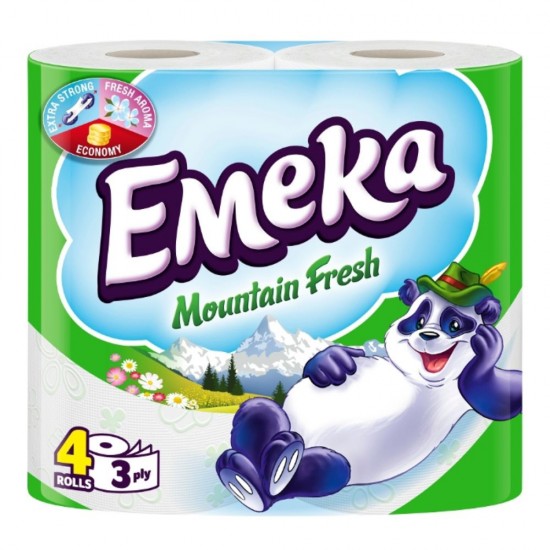 Hartie Igienica EMEKA Mountain Fresh, 3 Straturi, 4 Role/Bax, Hartie 3 Straturi, Hartie Igienica Parfumata, Hartie Igienica 3 Straturi, Hartie EMEKA