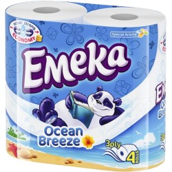 Hartie Igienica EMEKA Ocean Breeze, 3 Straturi, 4 Role/Bax, Hartie 3 Straturi, Hartie Igienica Parfumata, Hartie Igienica 3 Straturi, Hartie EMEKA