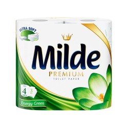 Hartie Igienica MILDE Energy Green PREMIUM, 3 Straturi, 4 Role/Bax, Hartie 3 Straturi, Hartie Igienica Parfumata, Hartie Igienica 3 Straturi, Hartie MILDE