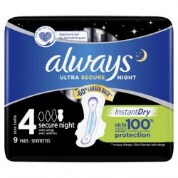 Absorbante Intime Always Ultra Secure Night, Marimea 4, 9 Buc/Pachet, Absorbante Always, Absorbante Intime Always, Absorbante de Noapte, Absorbante de Noapte Always, Absorbante Always Ultra Secure Night, Absorbante de Noapte 9Buc