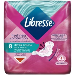 Absorbante Libresse Ultra Long+, 8 Buc, Absorbante Intime, Absorbante Igienice, Absorbant Libresse, Absorbant Igienic, Absorbant Extern, Tampon Extern, Tampoane Externe, Absorbante Externe, Tampoane Igienice, Absorbant Igienic