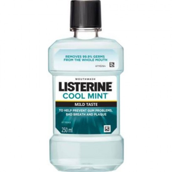 Apa de Gura Listerine Mild Taste, 250 ml, Menta, Alcool, Apa de Gura cu Alcool, Apa de Gura Listerine, Apa de Gura Mentolata, Produse Ingrijire Dentara, Ingrijire Orala, Produse pentru Sanatate Dentara, Ingrijire si Protectie Dentara