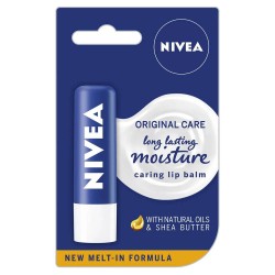 Balsam Buze NIVEA Original Care, cu Unt de Shea si Uleiuri Naturale, Blister, Balsam pentru Buze, Nivea Balsam de Buze, Balsam pentru Hidratarea Buzelor, Balsam pentru Buze Catifelate, Produse Cosmetice pentru Buze, Ingrijirea Buzelor