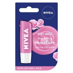 Balsam Buze NIVEA Soft Rose, Parfum de Trandafiri, Blister, Balsam pentru Buze, Nivea Balsam de Buze, Nivea Balsam pentru Buze Soft Rose, Balsam pentru Hidratarea Buzelor, Balsam pentru Buze Catifelate, Produse Cosmetice pentru Buze, Ingrijirea Buzelor