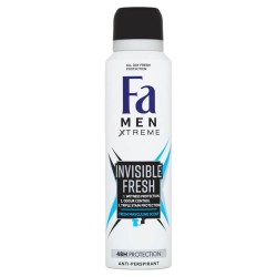 Deodorant Spray Fa Men Xtreme Invisible Fresh, 150 ml, 48 h Protectie, Formula Vegana, Deodorant Extreme Invisible Power Fa Men, Deodorant Parfum Proaspat Barbatesc, Deodorant Spray pentru Barbati, Deodorant Parfumat, Deodorante Barbati