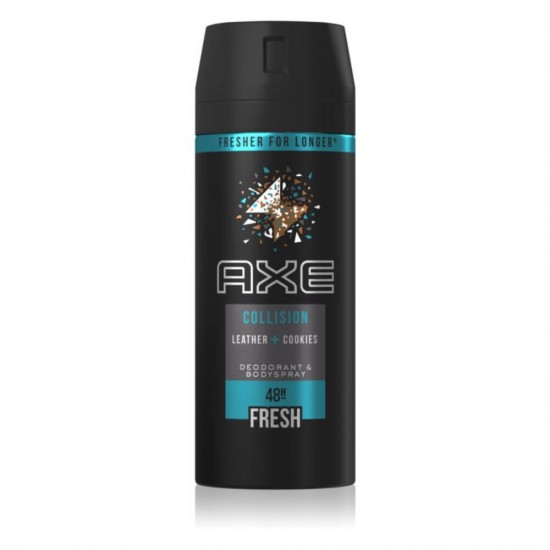 Deodorant Spray Anti-Perspirant, AXE Collision Leather + Cookies, 150 ml, 48h, Deodorant Spray AXE, Spray Anti-Persiprant, Deodorant AXE, Spray Anti-Persiprant AXE, AXE Collision Deodorant, Axe Collision Deodorant Spray