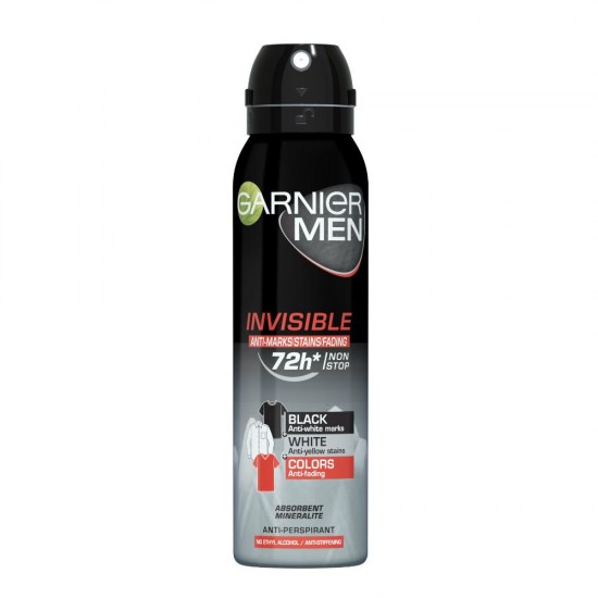 Deodorant Spray Garnier Mineral Invisible, 150 ml, Pentru Barbati, Deodorant Barbati, Spray Antiperspirant, Spray Garnier, Deodorant Antiperspirant