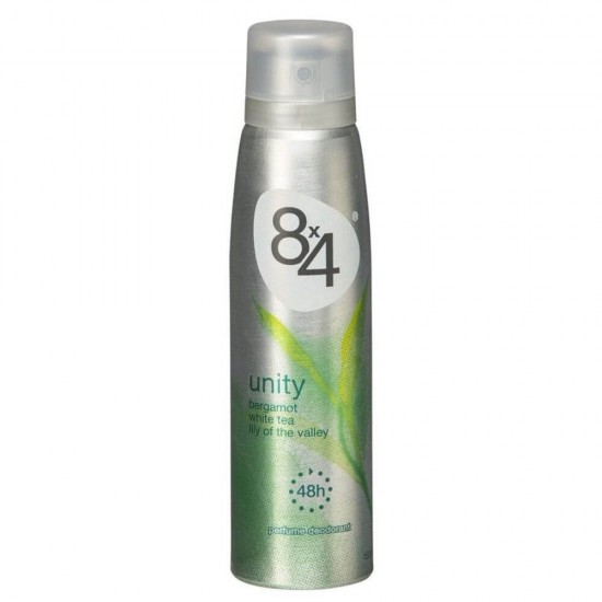 Deodorant Spray 8x4 Unity Lily of the Valley, 150 ml, Protectie 48h, Parfum de Liliac, Bergamot si Ceai Alb, Deodorant, Deodorant Spray, Deodorant 8x4 Spray, Deodorant Parfumat, Deodorant Femei, Deodorante Femei, Deodorant cu Liliac, Deodorant 8x4
