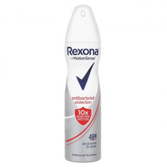 Deodorant Spray REXONA Antibacterial Protection, 0% Alcool, 150 ml, Protectie 48h, Deodorante, Deodorante Spray, Deodorant Rexona, Deodorant Rexona Spray, Deodorant Antiperspirant, Deodorant Femei, Deodorante Femei, Antiperspirant Femei