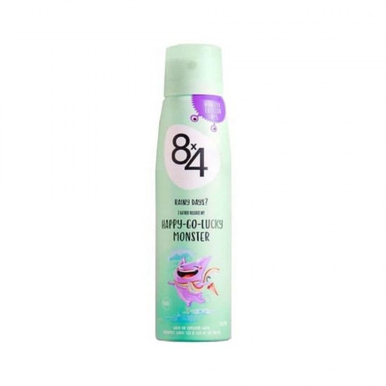 Deodorant Spray 8x4 Happy Go Lucky Monster, 150 ml, Protectie 48h, Parfum de Liliac, Bergamot si Ceai Alb, Deodorant, Deodorant Spray, Deodorant 8x4, Deodorant 8x4 Spray, Deodorant Parfumat, Deodorant Femei, Deodorante Femei