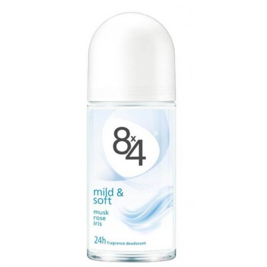 Deodorant Roll On Anti-Perspirant 8x4, Parfum de Trandafir, Iris si Mosc, 50 ml, Protectie 48h, Deodorant Roll On, Anti-Perspirant Femei, Deodorant 8x4 Roll On, Deodorant Antiperspirant, Antiperspirant 8x4, Deodorant Femei