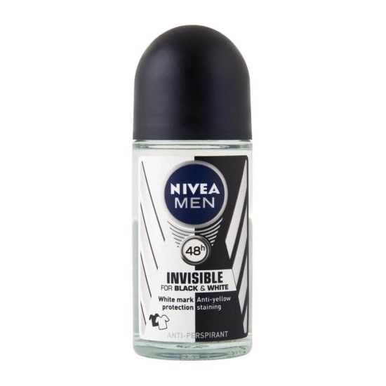 Deodorant Roll On Anti-Perspirant NIVEA Men Black & White Invisible, 50 ml, Protectie 48h, Deodorant, Deodorant Barbati, Deodorant Roll On, Anti-Perspirant, Deodorant Nivea, Deodorant Nivea Roll On, Anti-Perspirant Barbati