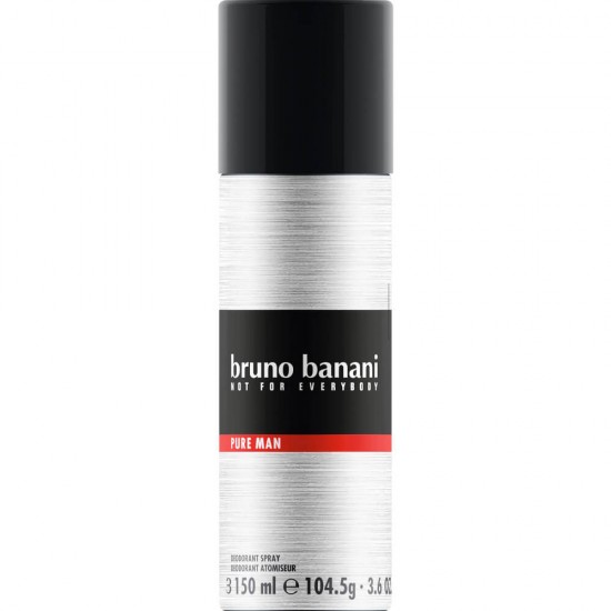 Spray Deodorant Bruno Banani Pure Man, 150 ml, Deodorant Spray, Deodorant Spray Barbati, Deodorant Spray Bruno Banani, Deodorant Bun, Deodorant Spray Hranitor, Deodorant pentru Barbati, Deodorant Barbati, Deodorant Parfumat, Deodorant Placut