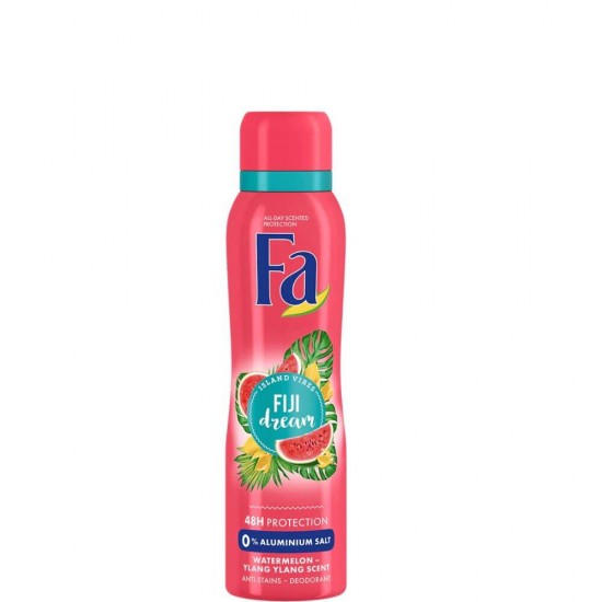 Deodorant Spray FA, Fiji Dream, 150 ml, 48 h Protectie, Formula Vegana, Deodorant Fa Island Vibes, Deodorant Parfum de Pepene Verde si Ylang Ylang, Deodorant Spray pentru Femei, Deodorant Parfumat, Deodorant Parfum Exotic