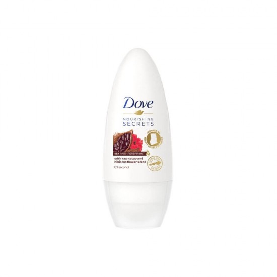 Deodorant Roll On Femei, 48h, 50 ml, Dove Nourishing Secrets Raw Cacao and Hibiscus Flower, Deodorant Anti-Perspirant Roll On Dove, Deodorant Roll On Dove Nourishing Secrets Raw Cacao and Hibiscus Flower, Deodorante Roll On Dove