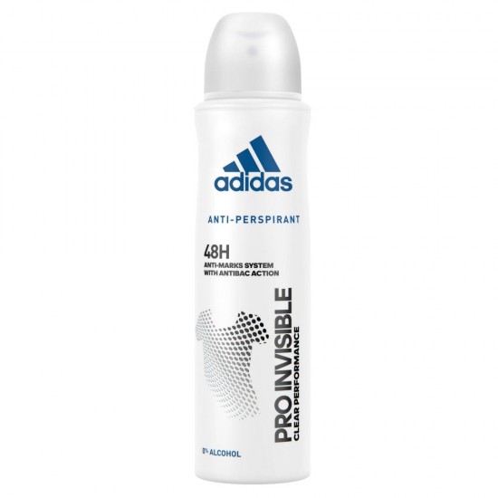 Spray Deodorant Adidas Pro Invisible, 150 ml, Pentru Femei, Deodorant Spray, Spray Antiperspirant, Spray Adidas, Deodorant Antiperspirant, Deodorant Adidas