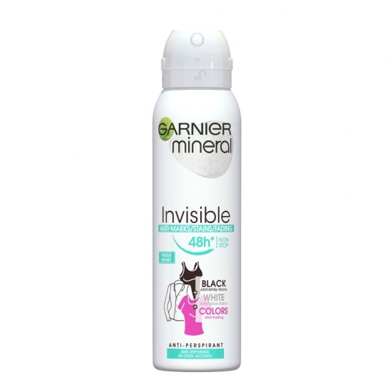 Deodorant Spray Garnier Invisible Fresh Black & White & Colors, pentru Femei, 150 ml, Deodorant pentru Femei, Deodorant Garnier, Spray Deodorant, Antiperspirant, Spray Antiperspirant, Deodorant Antiperspirant
